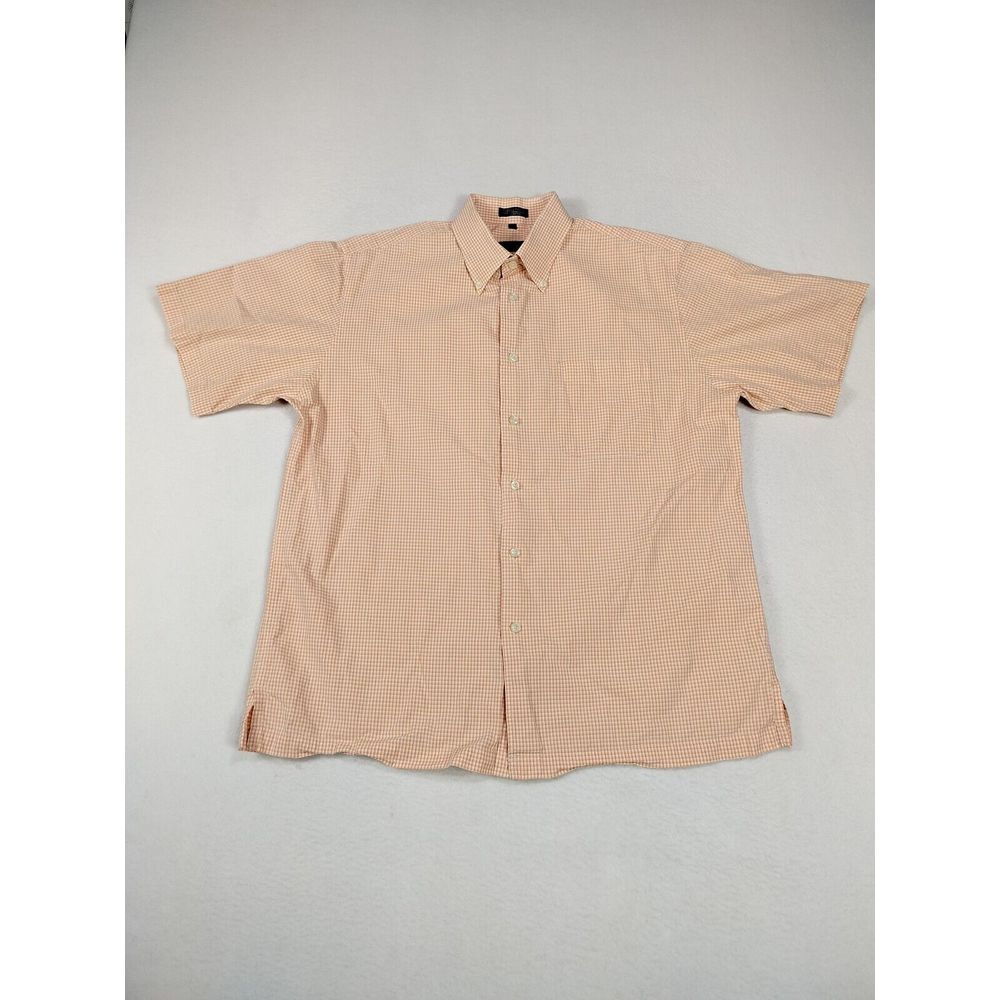 Izod Shirt Men's Large Orange Peach White Sueded Poplin Corpcore Classiccore